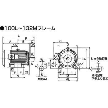三菱（MITSUBISHI） 三菱電機 SF-JR 3.7KW 4P 200V 三相モータ SF-PR 