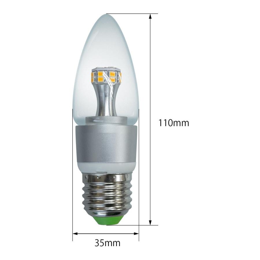 LED シャンデリア 電球 E26 口金 30W相当 調光器対応 3W LC6026D-3II
