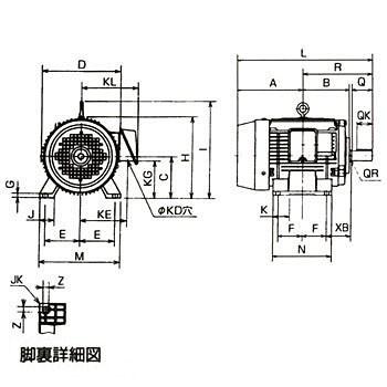 TOSHIBA（東芝） 三相200V脚取付全閉外扇形(屋内)IK-FBKA21 4P 1.5KW 