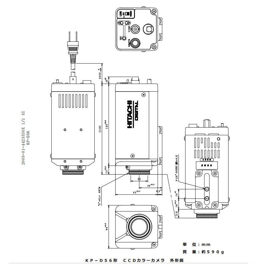 日立（HITACHI） 日立国際電気 監視用カラーカメラ KP-D56解像度 480TV