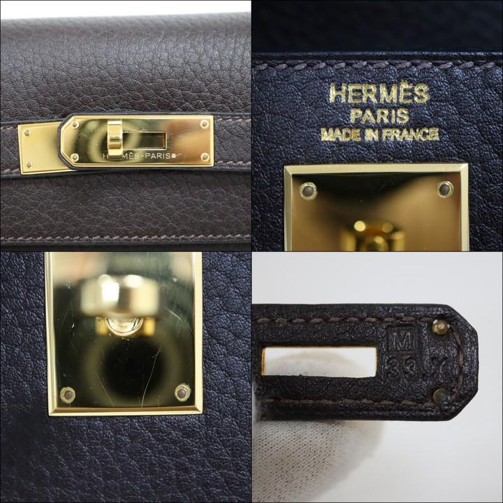 【HERMES】エルメス ケリー32 ハンドバッグ 外縫い エベーヌ×ゴールド金具 アルデンヌ □M刻 2009年【中古】【代金引換不可】/kt10447md｜recycleshopdream｜05