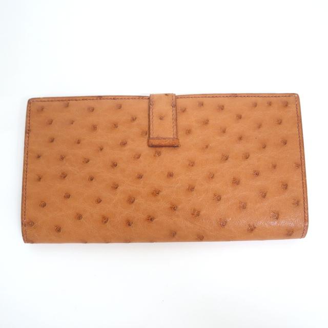 HERMES】エルメス ベアンスフレ 二つ折り長財布 オーストリッチ 