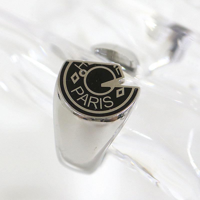 HERMES】エルメス カルーゼル リング シルバー×ブラック メタル #17