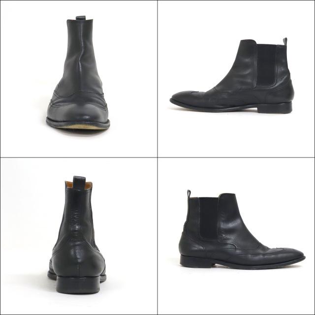HERMES】エルメス サイドゴアブーツ レザー ウィングチップ HERMES】エルメス サイドゴアブーツ レザー ウィングチップ