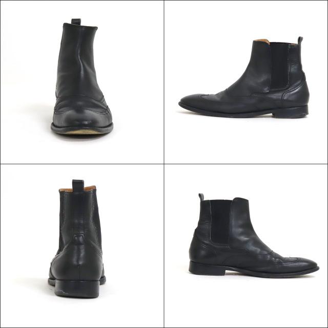 HERMES】エルメス サイドゴアブーツ レザー ウィングチップ HERMES】エルメス サイドゴアブーツ レザー ウィングチップ
