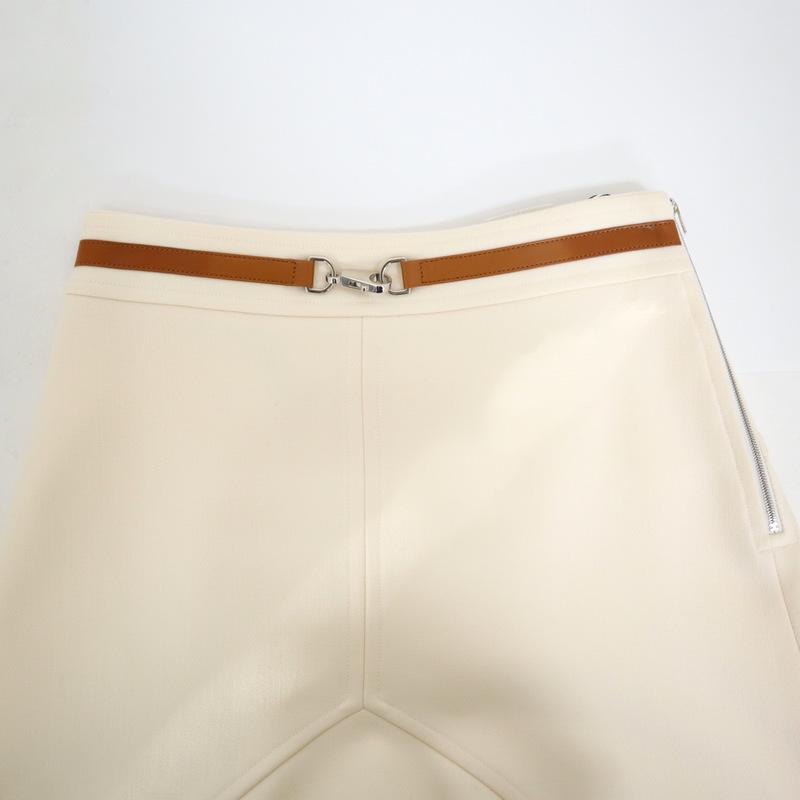 HERMES】エルメス スカート 毛×レーヨン×綿 アイボリー サイズ34【中古 