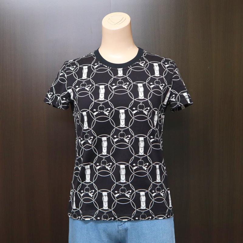 HERMES】エルメス Tシャツ ブラック×ホワイト #34【中古】【代金