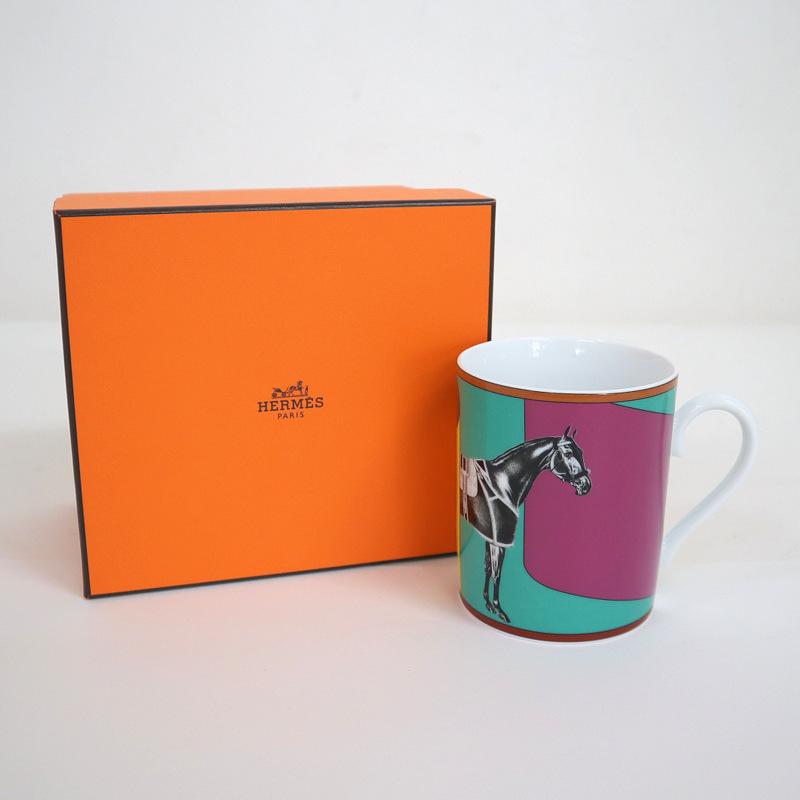 HERMES】エルメス セルパンティーヌ マグカップ ホワイト×マルチカラー  