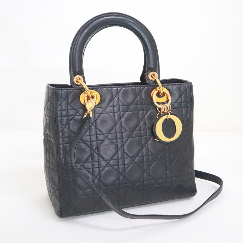 ディオール レディディオール バッグ ブラック ゴールド金具