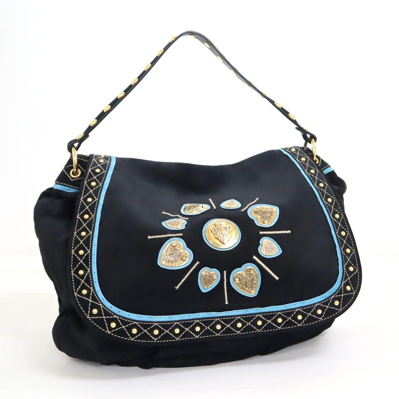 GUCCI】グッチ ワンショルダーバッグ クレスト スエード×ゴールド金具 