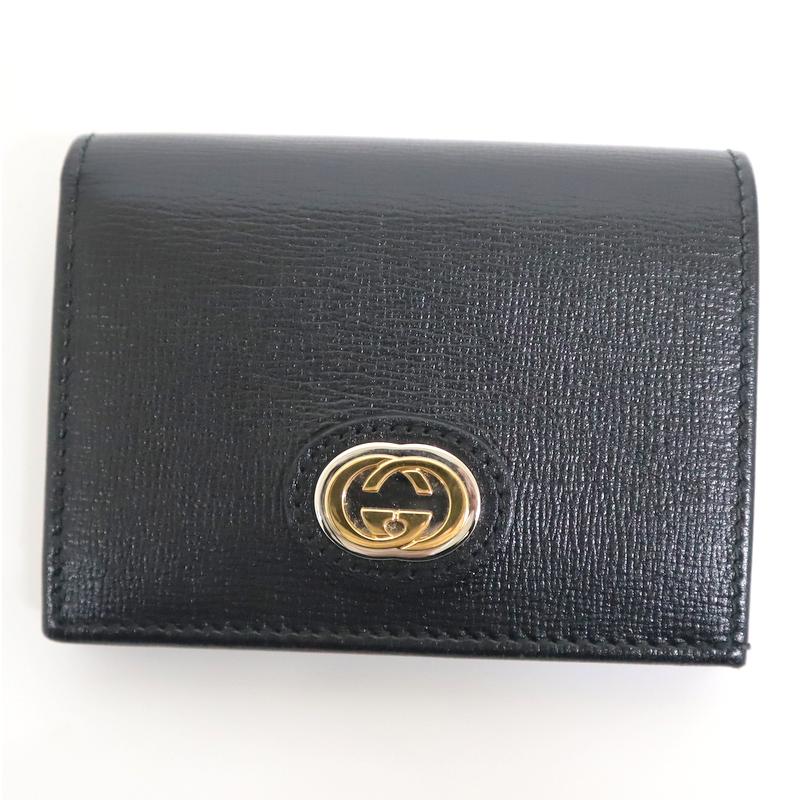 GUCCI】グッチ 2つ折り財布 インターロッキングG マリーナ レザー 