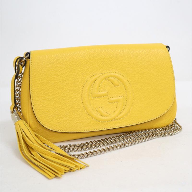 GUCCI】グッチ ショルダーバッグ ソーホー タッセル レザー×チェーン 