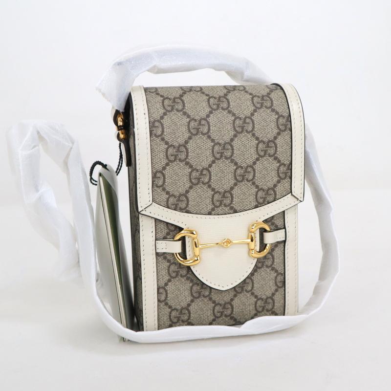 GUCCI】グッチ 縦型ショルダーバッグ ホースビット GGスプリーム【中古  