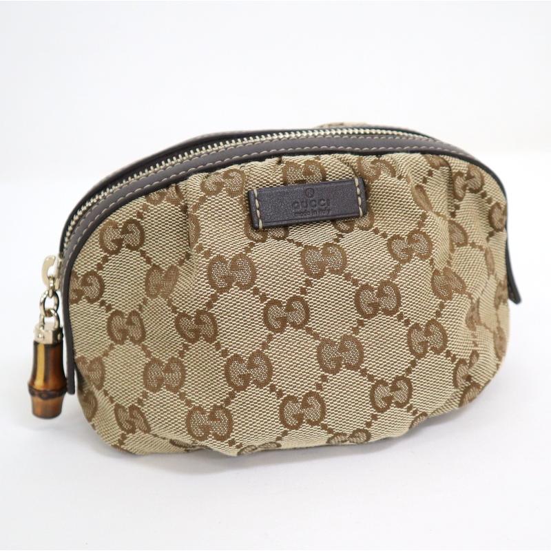 GUCCI】グッチ ポーチ GGキャンバス 246175 525040 ブラウン【中古  
