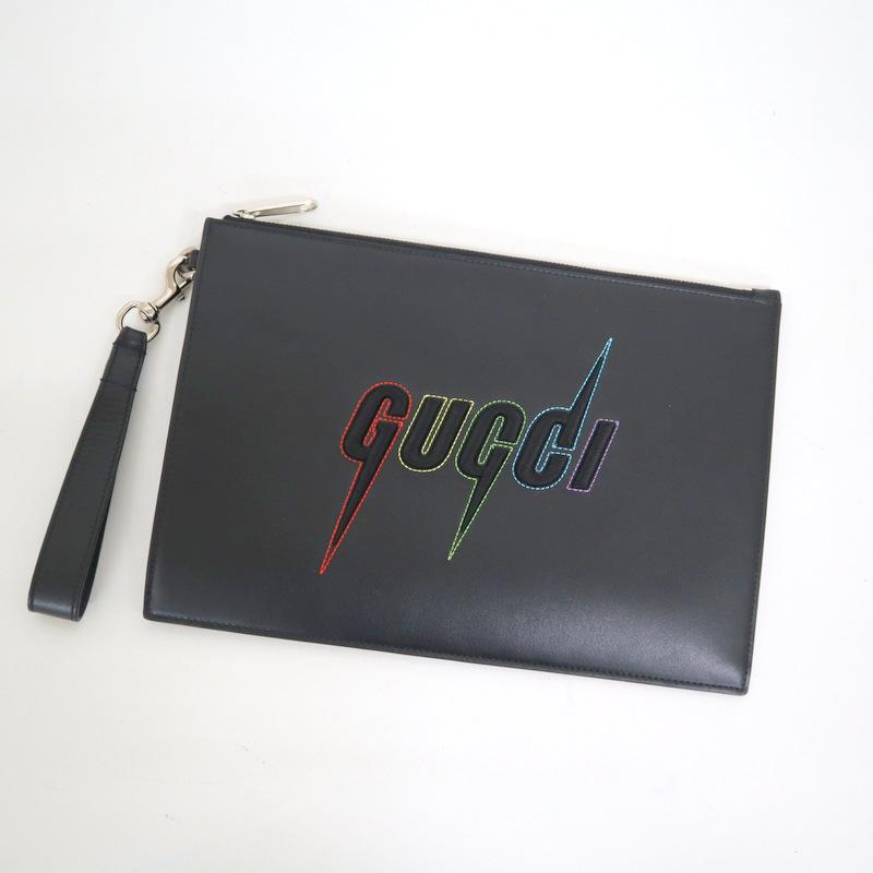 GUCCI】グッチ ブレードエンブロイダリー クラッチバッグ レザー 