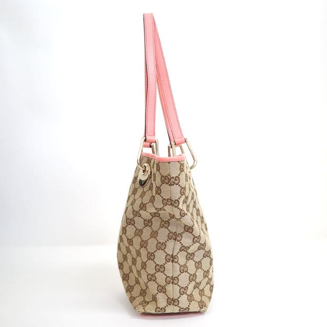 GUCCI】グッチ トートバッグ GGキャンバス レザー ベージュx GUCCI】グッチ トートバッグ GGキャンバス レザー ベージュx