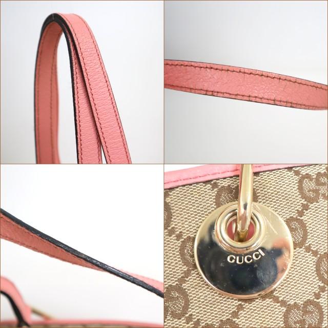 GUCCI】グッチ トートバッグ GGキャンバス レザー ベージュx GUCCI】グッチ トートバッグ GGキャンバス レザー ベージュx