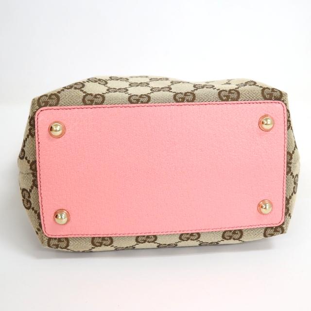 GUCCI】グッチ トートバッグ GGキャンバス レザー ベージュx GUCCI】グッチ トートバッグ GGキャンバス レザー ベージュx