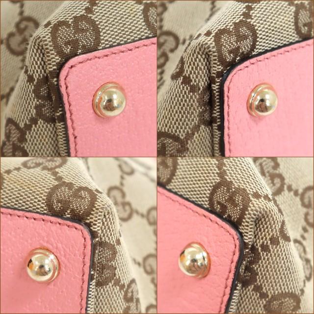 GUCCI】グッチ トートバッグ GGキャンバス レザー ベージュx GUCCI】グッチ トートバッグ GGキャンバス レザー ベージュx