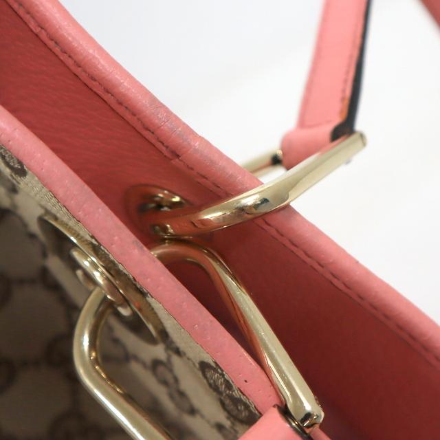 GUCCI】グッチ トートバッグ GGキャンバス レザー ベージュx GUCCI】グッチ トートバッグ GGキャンバス レザー ベージュx