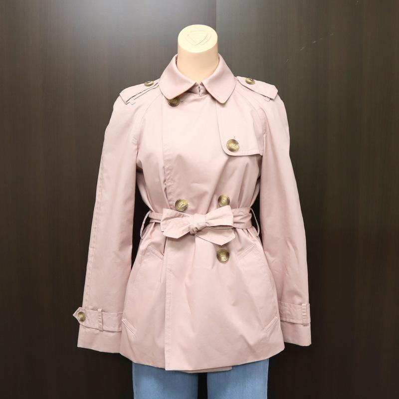 COACH】コーチ トレンチコート レザートリミング 綿100% ピンク XS  