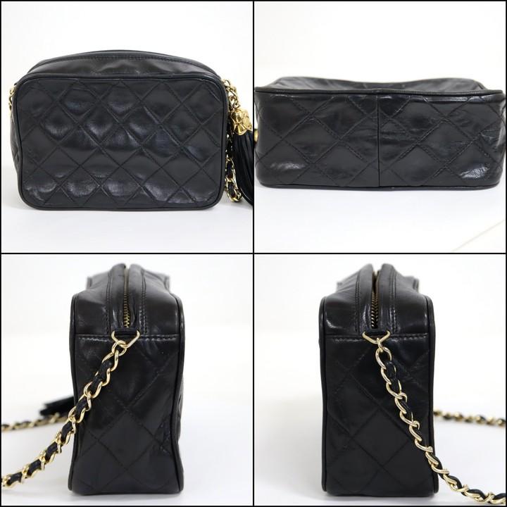 【CHANEL】シャネル マトラッセ ヴィンテージチェーンショルダー ラムスキン ブラック×ゴールド金具【中古】【代金引換不可】/br2748ik｜recycleshopdream｜02