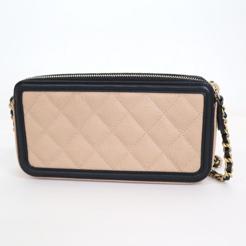 CHANEL】シャネル CCフィリグリー チェーンウォレット キャビアスキン 