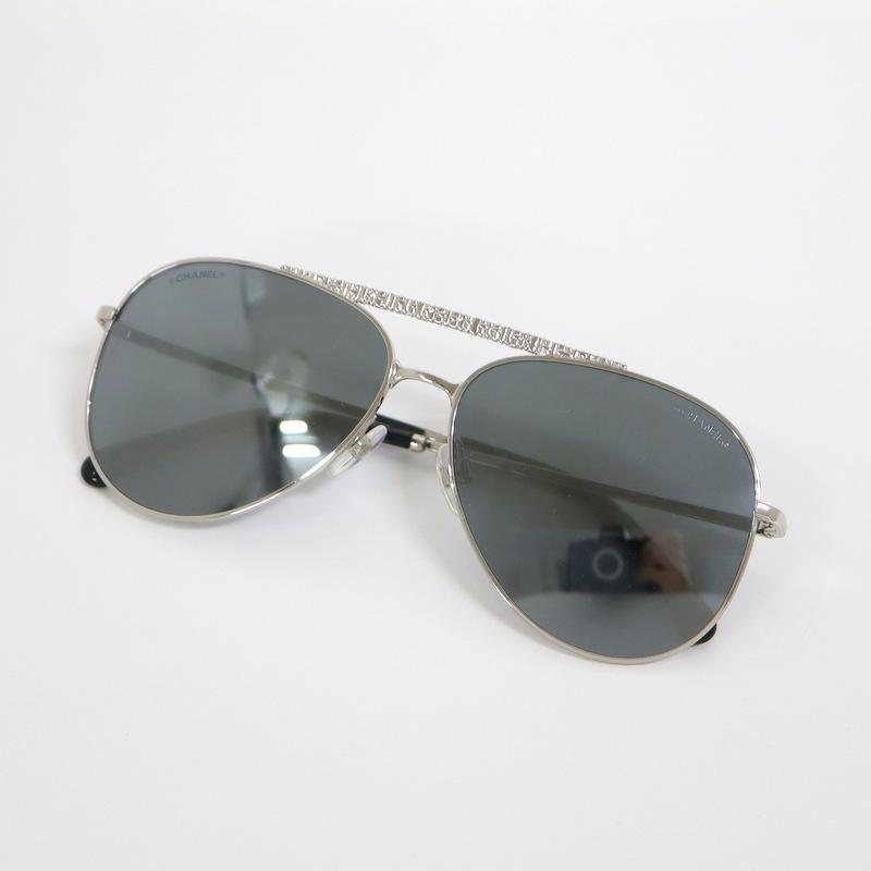 CHANEL】シャネル ティアドロップ サングラス シルバー メタル 4231 59  