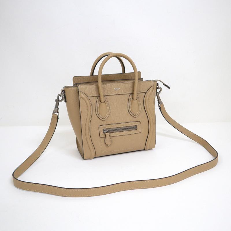 【CELINE】　セリーヌ　デューン/ドラムドカーフ　ラゲージナノショッパー　２WAYバッグ CELINE】 セリーヌ デューン/ドラムドカーフ ラゲージナノショッパー