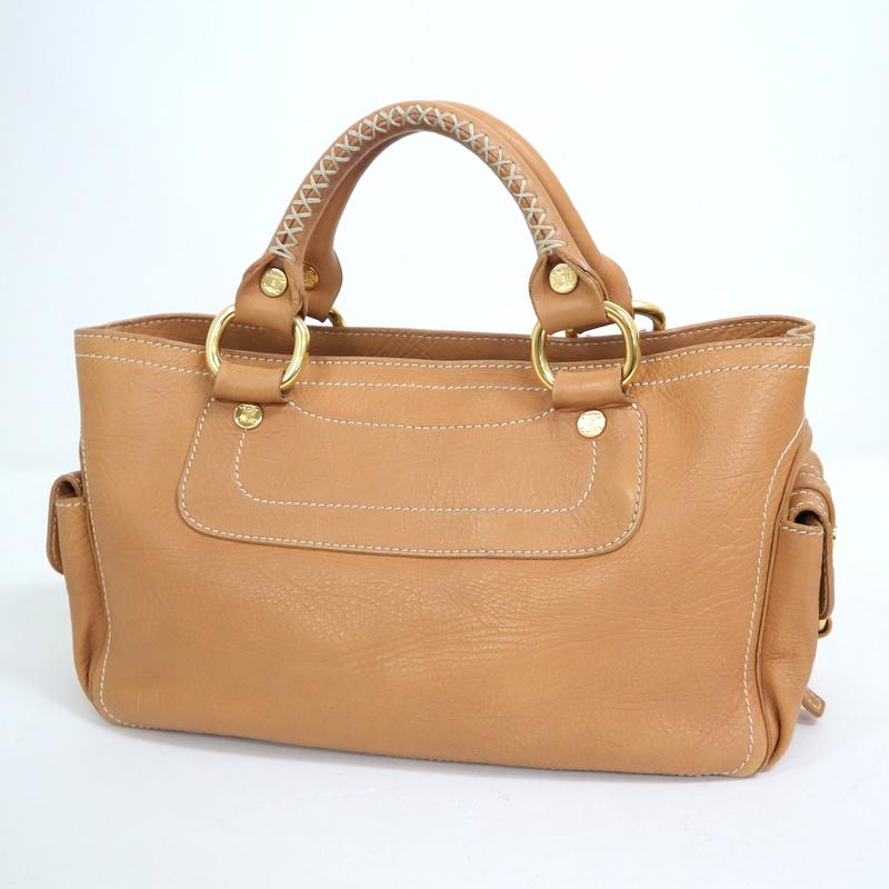 CELINE】セリーヌ ブギーバッグ キャメル レザー ハンドバッグ CELINE】セリーヌ ブギーバッグ キャメル レザー ハンドバッグ