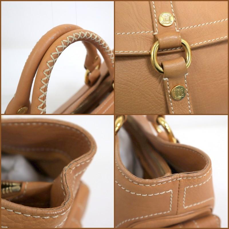 CELINE】セリーヌ ブギーバッグ キャメル レザー ハンドバッグ CELINE】セリーヌ ブギーバッグ キャメル レザー ハンドバッグ