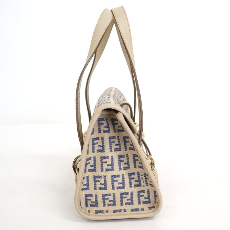 美品✨フェンディ　ハンドバッグ　ズッカ柄　ゴールド金具　チャーム　キャンバス　茶 FENDI】フェンディ ハンドバッグ ズッカ柄 キャンバス×レザー×ゴールド