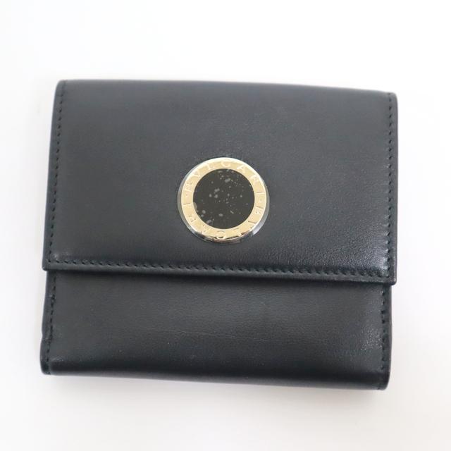 BVLGARI】ブルガリ コローレ ニつ折り財布 Wホック レザー ブラック 