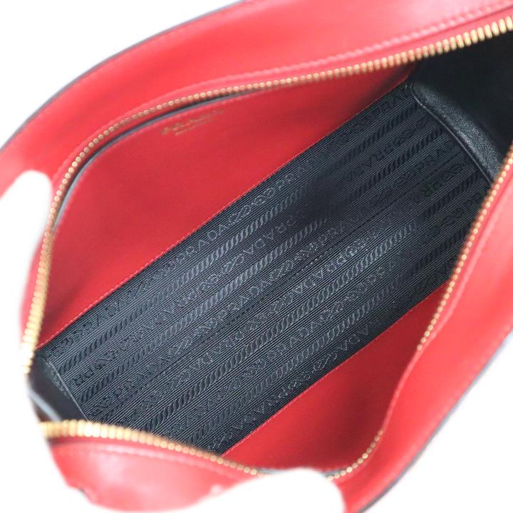 PRADA サフィアーノ ショルダーバッグ レッド レザー 1BH104 IKD-847