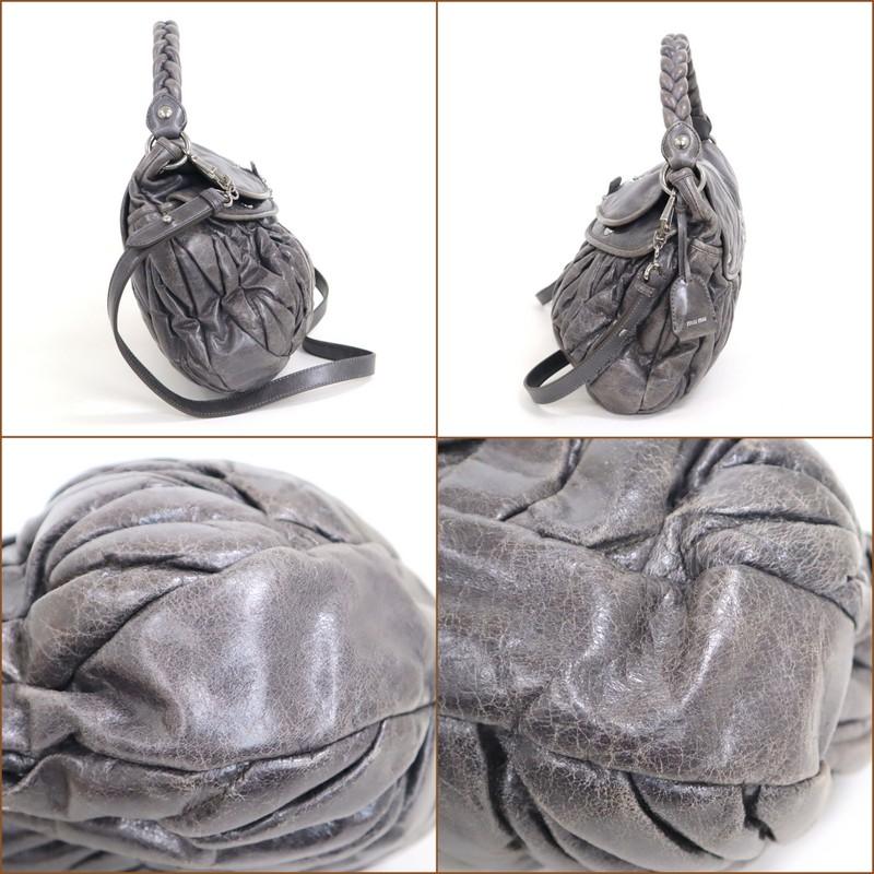 miu miu ショルダーバッグ グレーマテラッセル