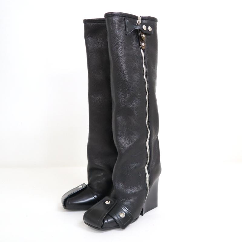 LOUIS VUITTON】ルイヴィトン パッティライン ロングブーツ レザー  