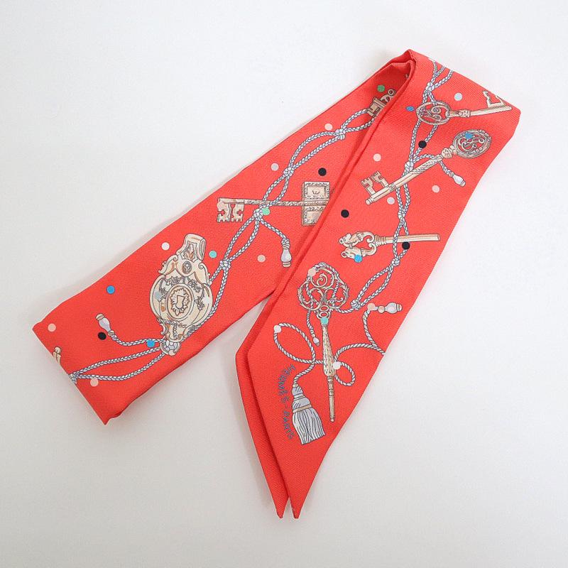 HERMES】エルメス ツイリー スカーフ Les Cles a Pois 鍵柄 シルク100