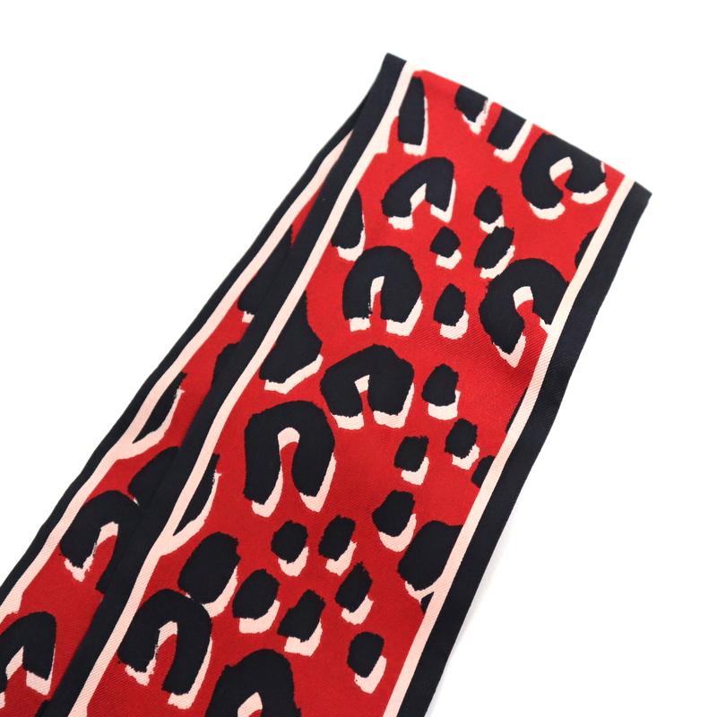 LOUIS VUITTON】ルイヴィトン バンドー レオパード レッド スカーフ