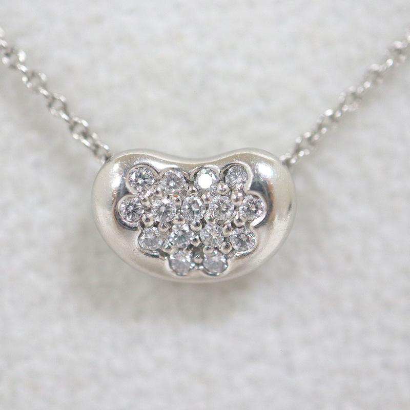 【TIFFANY&co.】　ティファニー　Pt950×ダイヤモンド　ビーン・ダイヤネックレス TIFFANY&Co.】ティファニー ビーン・ダイヤネックレス Pt950