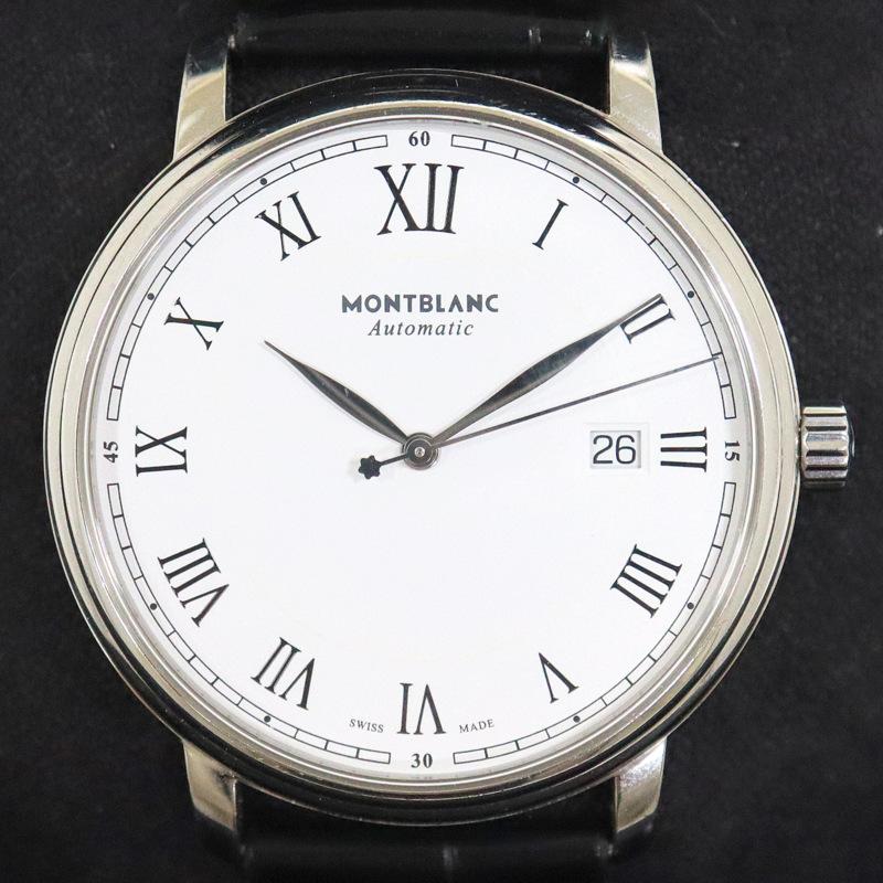 MONTBLANC】モンブラン トラディション 腕時計 AT SS×レザー 白文字盤