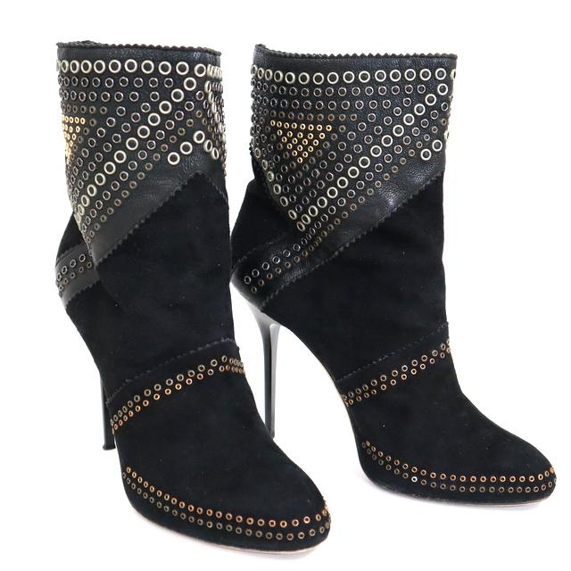 JIMMY CHOO スエード スタッズ ジッパーブーツ