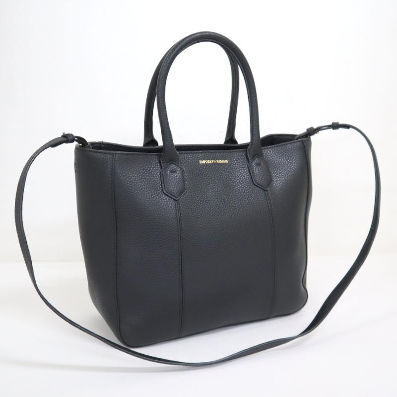 EMPORIO ARMANI】エンポリオ アルマーニ 2WAYトートバッグ ブラック  