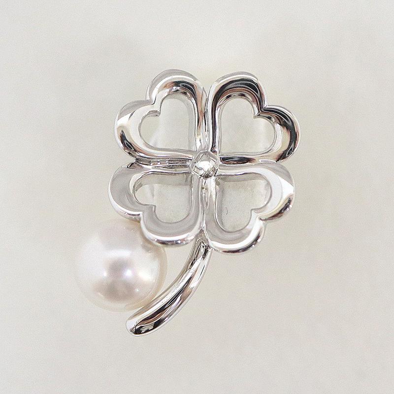 MIKIMOTO】ミキモト ピンブローチ 四つ葉モチーフ クローバー MIKIMOTO】ミキモト ピンブローチ 四つ葉モチーフ クローバー