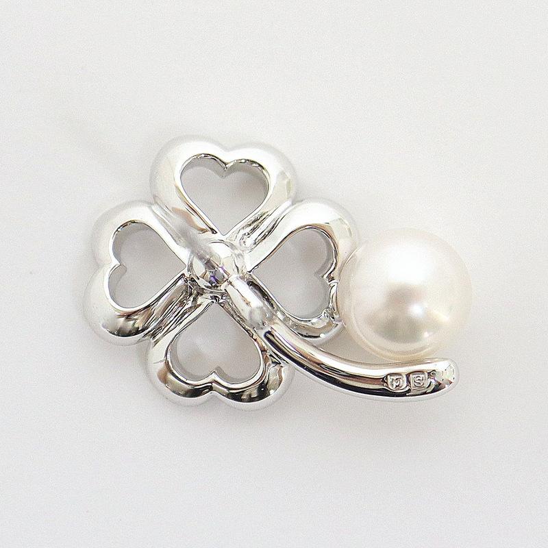 MIKIMOTO】ミキモト ピンブローチ 四つ葉モチーフ クローバー MIKIMOTO】ミキモト ピンブローチ 四つ葉モチーフ クローバー