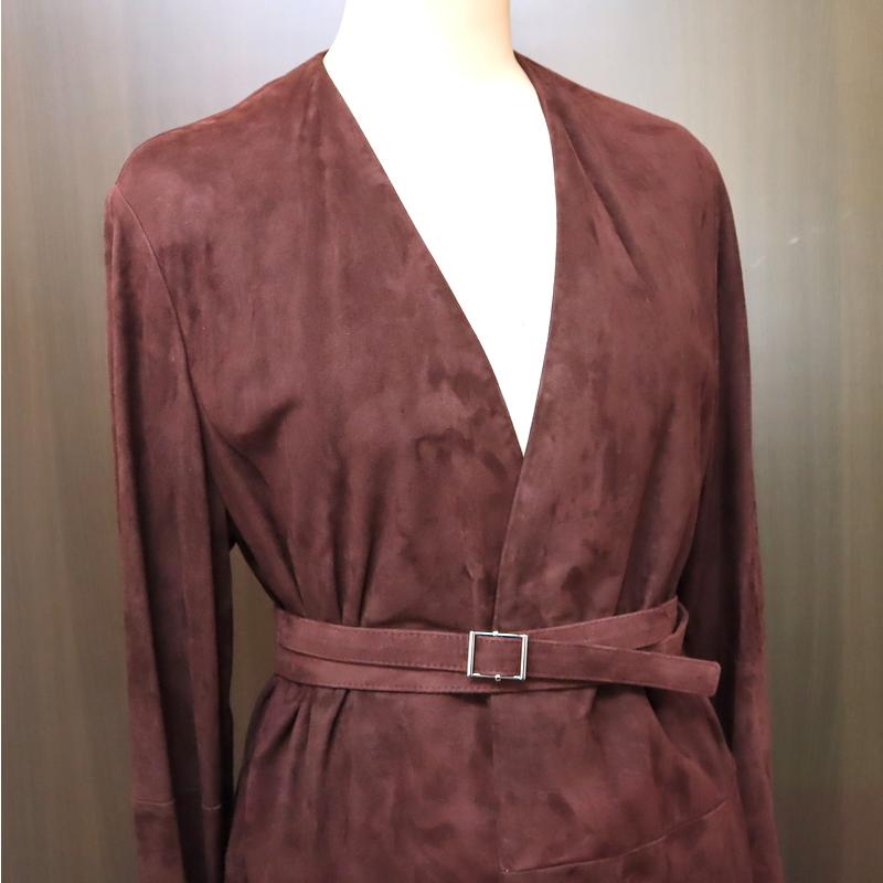 S Max Mara】エス・マックスマーラ レザーコート ベルト付き ロング 