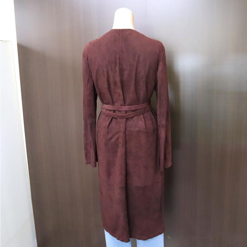 S Max Mara】エス・マックスマーラ レザーコート ベルト付き ロング 
