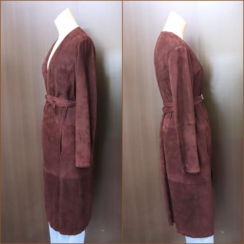 S Max Mara】エス・マックスマーラ レザーコート ベルト付き ロング 