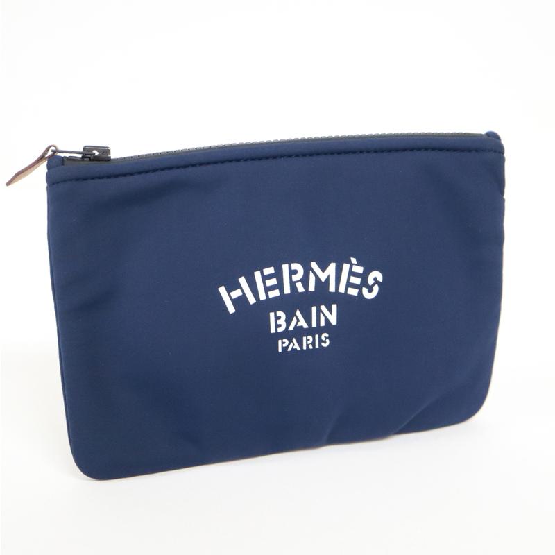 HERMES】エルメス ネオバンPM ポーチ ネイビー ナイロン【中古】【代金  