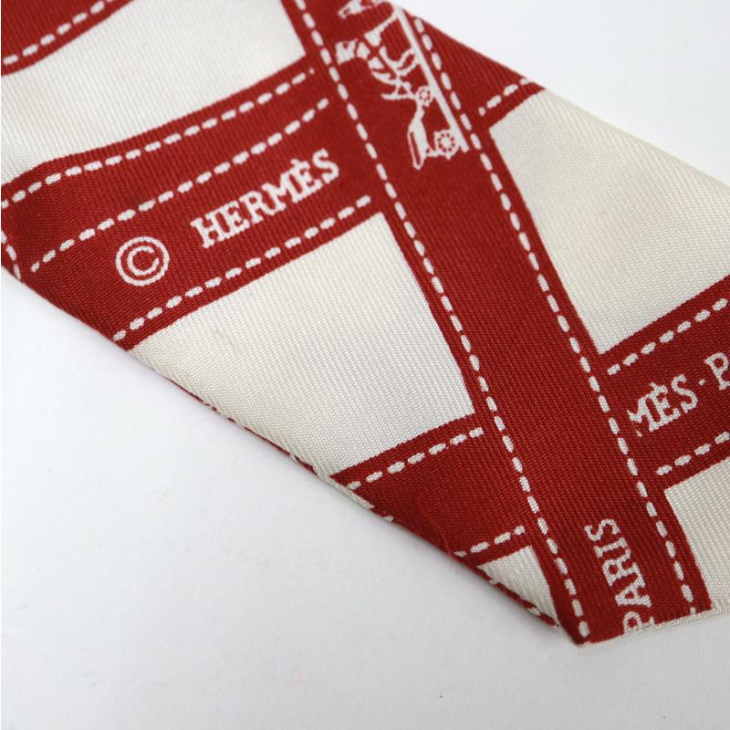 HERMES】エルメス ツイリー スカーフ ボルデュック シルク レッド  