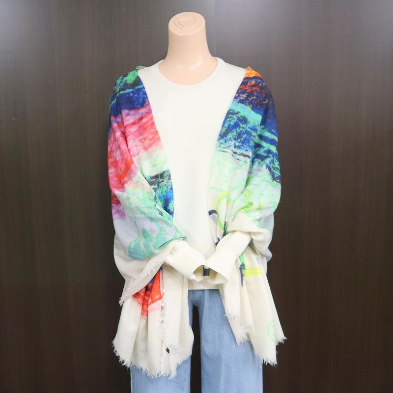 CHANEL】シャネル 大判ストール NO5デザイン カシミヤ100% アイボリー